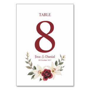 Numéro De Table Amour Éternel