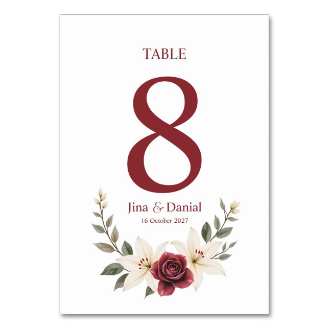 Numéro De Table Amour éternel (Par défaut)