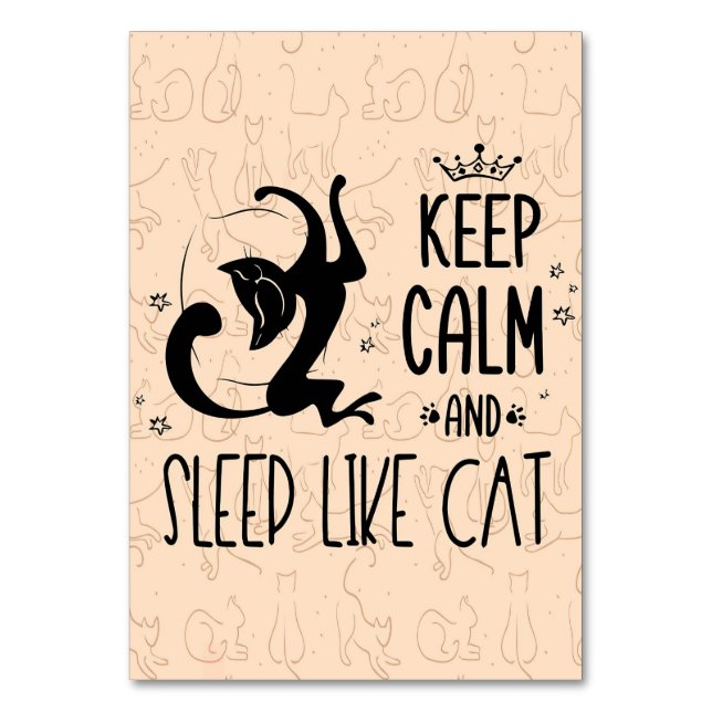 Numéro De Table Amoureux des chats Gardez Le Calme Et Dormez Comme (Par défaut)