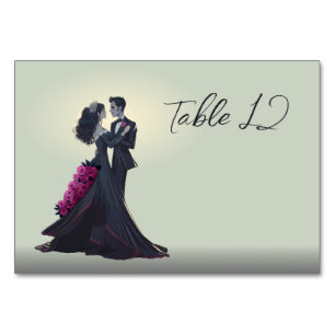 Numéro De Table Amoureux gothique romantique Minimal Élégant