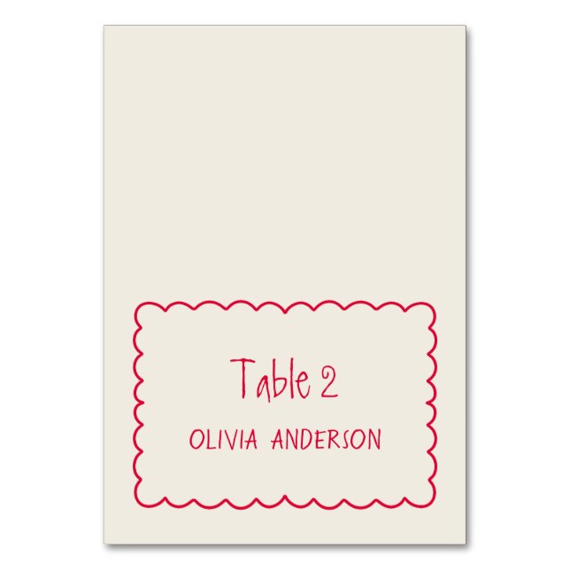 Numéro De Table Amusant Rétro manuscrit Funky Place (Par défaut)