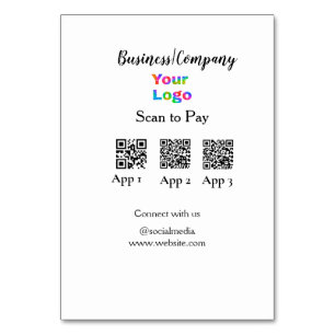 Numéro De Table Analyser pour payer le logo de l'entreprise Q R co