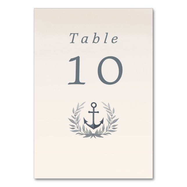 Numéro De Table Ancrage maritime avec mariage héraut (Dos)