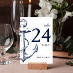 Numéro De Table Ancre de croquis nautique de la Marine moderne<br><div class="desc">Vos invités sauront exactement où placer l'ancre avec ces numéros de table.</div>