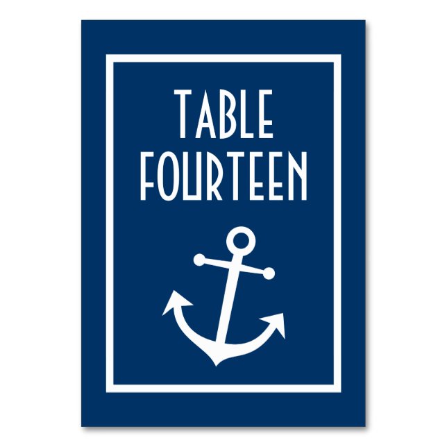 Numéro De Table Ancres nautiques (bleu foncé / blanc) (Par défaut)
