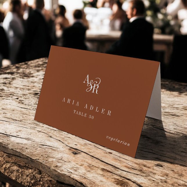Numéro De Table ANDREA Terracotta Boho Minimal Wedding Place Cards (ANDREA Terracotta Boho Minimal Wedding Place Cards)