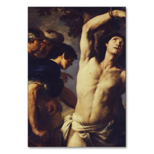 Numéro De Table Andrea Vaccaro : Saint Sébastien Art baroque fin