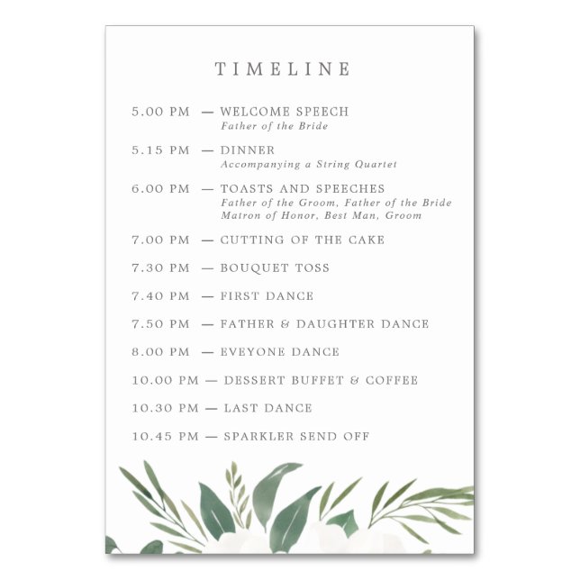 Numéro De Table Anémones & Eucalyptus Mariage Timeline & (Dos)