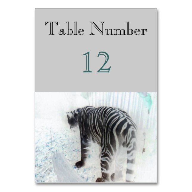 Numéro De Table Animal sauvage de tigre blanc (Par défaut)
