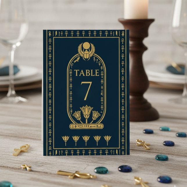 Numéro De Table Ankh et Lotus dorés de la Marine égyptienne – Modi (Créateur téléchargé)