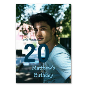 Numéro De Table anniversaire 20 ans ajouter nom photo date homme b