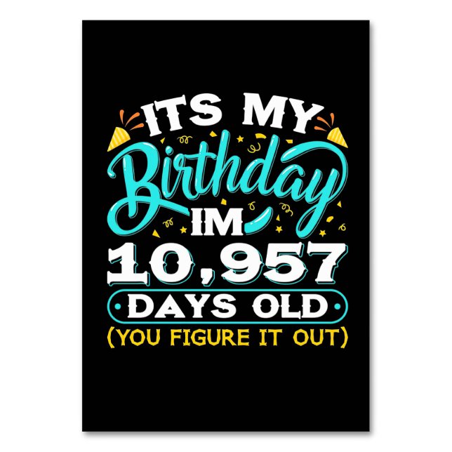 Numéro De Table Anniversaire 30 ans | C'Est Mon 30E Anniversaire (Par défaut)