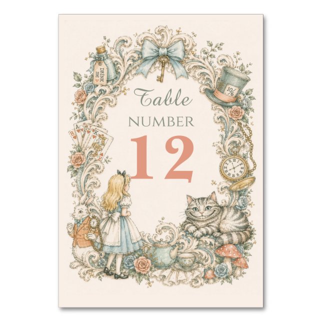 Numéro De Table Anniversaire d'Alice au Pays des Merveilles (Par défaut)