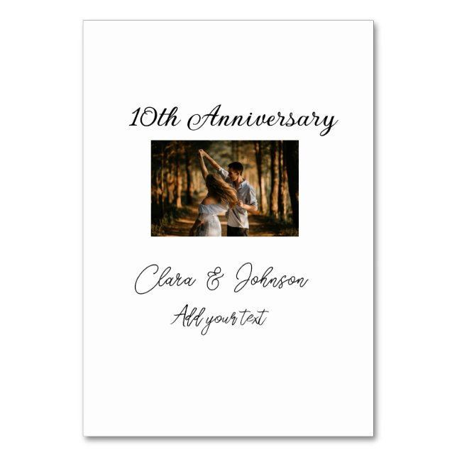 Numéro De Table Anniversaire de mariage ajouter nom année image te (Par défaut)