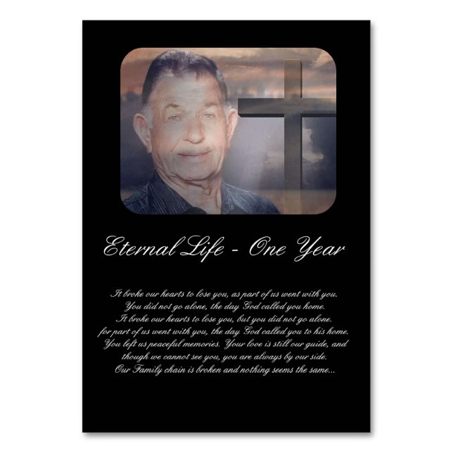 Numéro De Table Anniversaire du Mémorial de l'Église Ordre de serv (Par défaut)