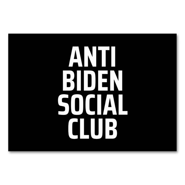 Numéro De Table Anti Biden Social Club (Devant)