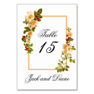 Numéro De Table Apple Blossom Watercolor Mariage