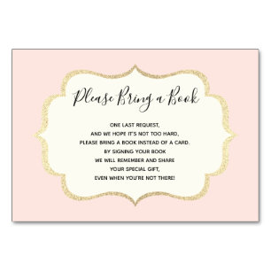 Numéro De Table Apportez un livre - Pink White Girl Baby shower Ca