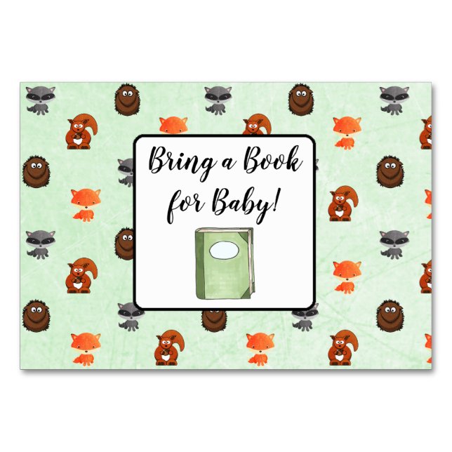 Numéro De Table Apportez un livre pour Baby Woodland Creatures Car (Devant)