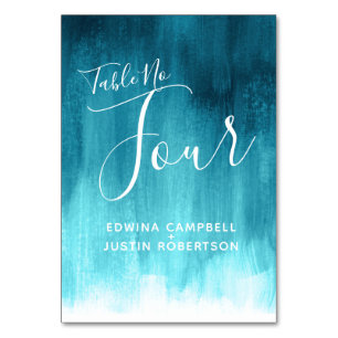 Numéro De Table Aqua turquoise tableau abstrait d'art moderne numé