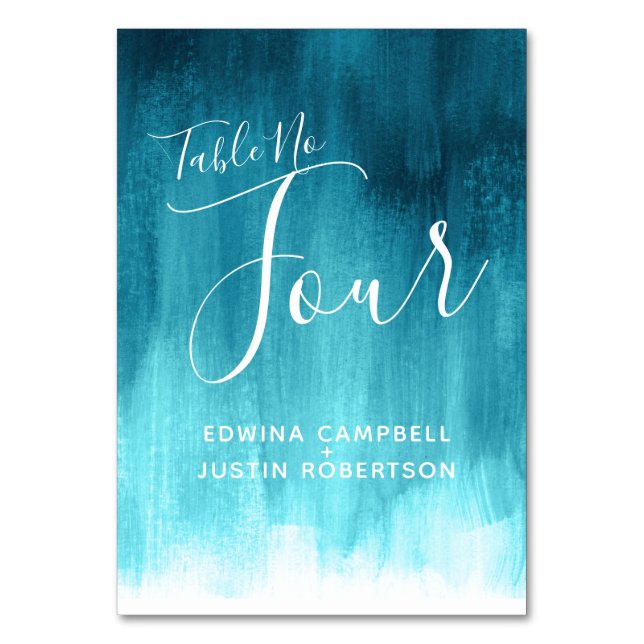 Numéro De Table Aqua turquoise tableau abstrait d'art moderne numé (Par défaut)