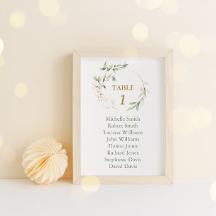 Numéro De Table Aquarelle Airy Greenery Mariage Seating Chart