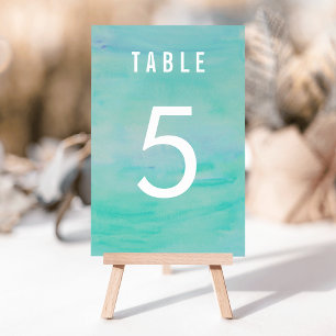 Numéro De Table Aquarelle Aqua