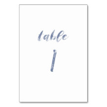 Aquarelle bleu foncé Numéros de tableau