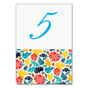 Numéro De Table Aquarelle bleu naturel Jaune Mariage de tournesols