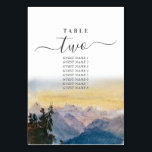 Numéro De Table Aquarelle Blue Mountains Pine Mariage<br><div class="desc">Un thème hivernal élégant aquarelle bleu montagne pinède design mariage. Un design coloré sur le thème de la pinède qui incorpore des montagnes rustiques bleu aquarelle. Un design botanique élégant, parfait pour les amateurs de pinèdes et de motifs hivernaux. Une élégante carte de numéro de table mariage à thème hivernal...</div>