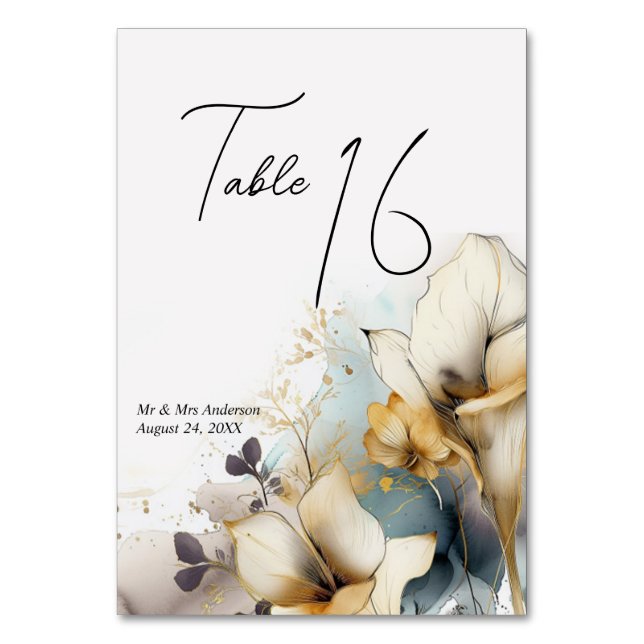 Numéro De Table Aquarelle Boho Calla Lily Floral (Par défaut)