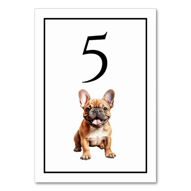 Numéro de table aquarelle Bouledogue Français (Par défaut)