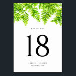 Numéro De Table Aquarelle Chartreuse Green Fern Feuille Mariage<br><div class="desc">Ajoutez un accent verdoyant à votre événement avec ces cartes de numéro personnalisables. Il dispose d'aquarelle chartreuse feuilles de fougères vertes. Personnalisez en ajoutant vos détails. Ces cartes numériques verdoyantes sont parfaites pour les mariages,  les douches nuptiales,  les fêtes d'anniversaire,  et plus encore.</div>