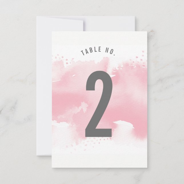 NUMÉRO DE TABLE aquarelle chic rose poudré gris (Dos)
