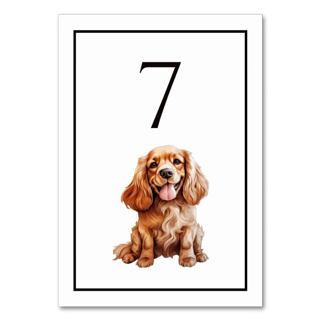 Numéro de table aquarelle Cocker Spaniel (Par défaut)