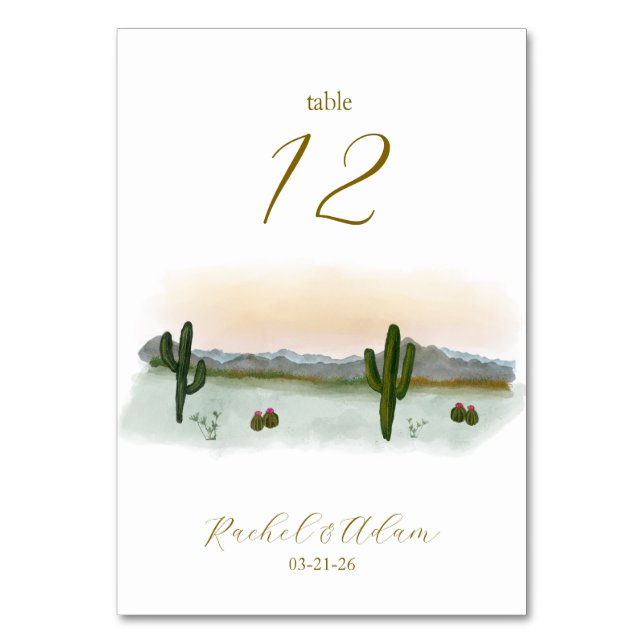 Numéro de table | Aquarelle Coucher de soleil du d (Par défaut)