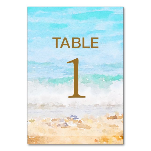 Numéro de table aquarelle de plage (Par défaut)