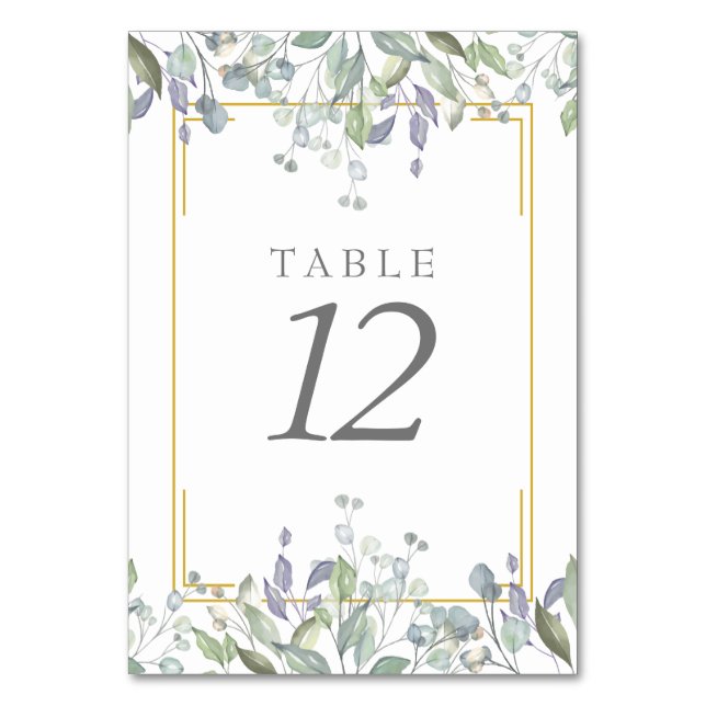 Numéro De Table Aquarelle de Sage et Lilac Numéros de tableau flor (Par défaut)