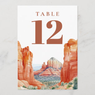 Numéro de table aquarelle du désert montagne