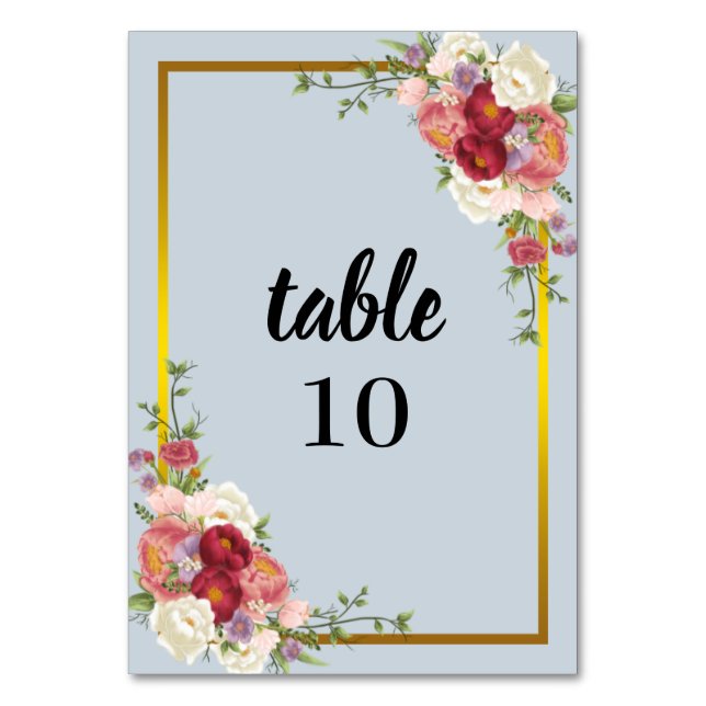Numéro De Table Aquarelle Dusty Gris Or Blush Peach Mariage (Par défaut)