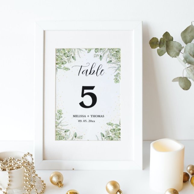 Numéro De Table Aquarelle Ecalyptus mariage (Créateur téléchargé)