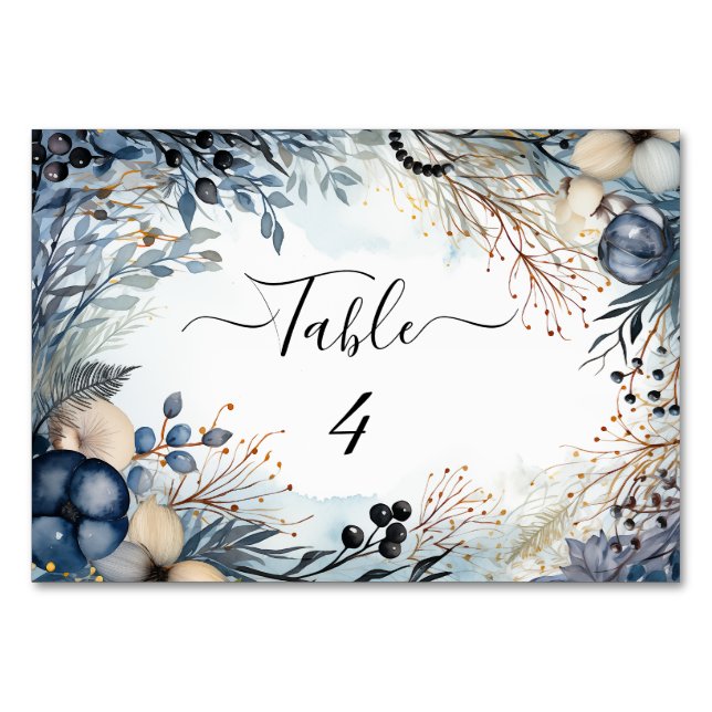 Numéro De Table Aquarelle Ethérée Delicate Foliage Serène (Devant)