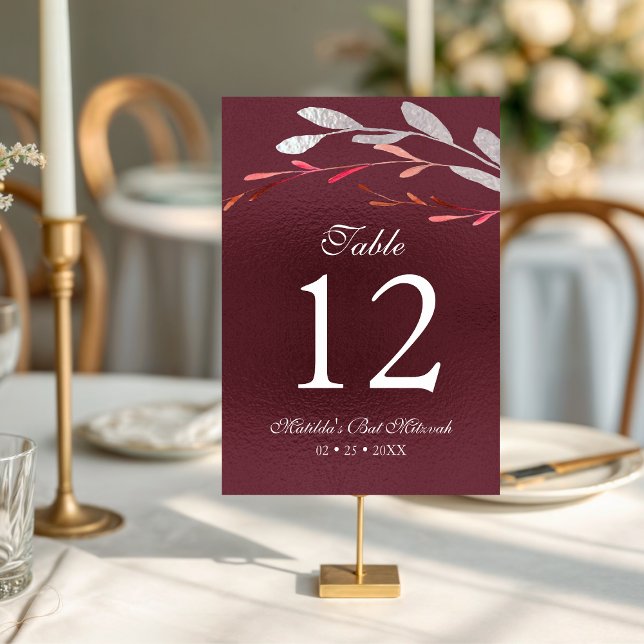 Numéro De Table Aquarelle Fleur de Succulente Botanique Bar Mitzva (Créateur téléchargé)