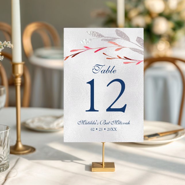 Numéro De Table Aquarelle Fleur de Succulente Botanique Bar Mitzva (Créateur téléchargé)