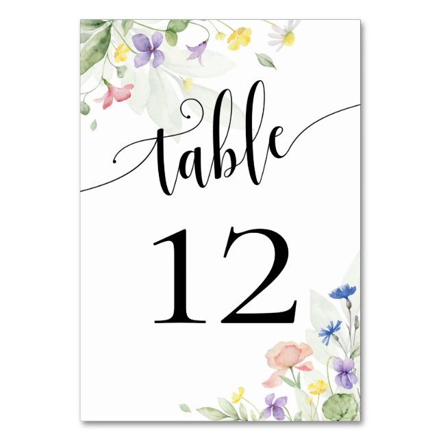 Numéro De Table Aquarelle Fleurs de mariage Fleur de rainbow Pansy (Par défaut)