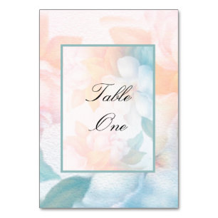 Numéro De Table Aquarelle Fleurs Pastel