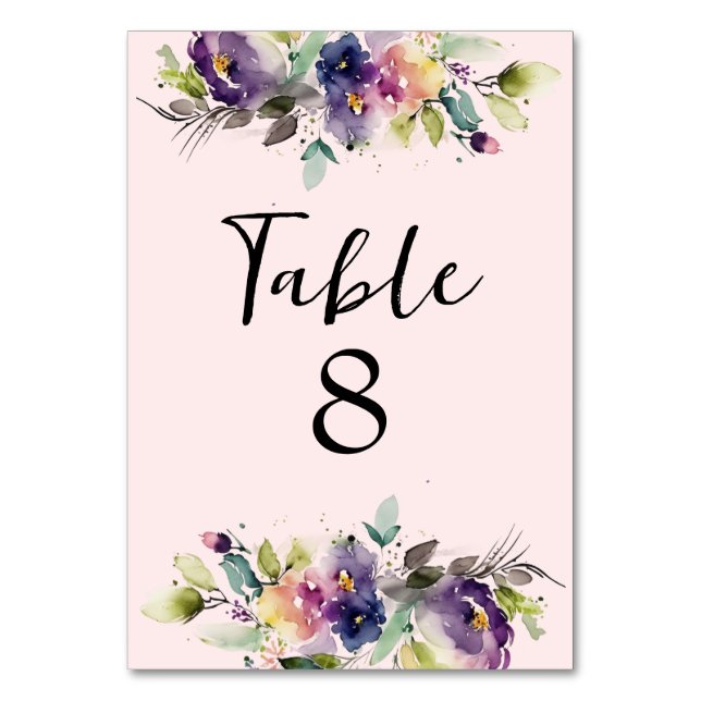 Numéro De Table Aquarelle Florale (Par défaut)