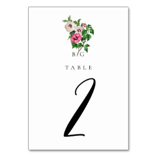Numéro De Table Aquarelle Hibiscus Tropical Mariage d'été