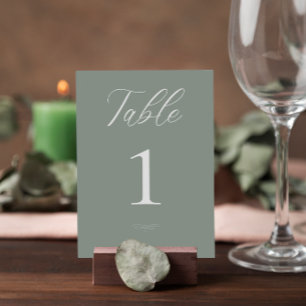 Numéro De Table Aquarelle italienne Sage Green House Mariage