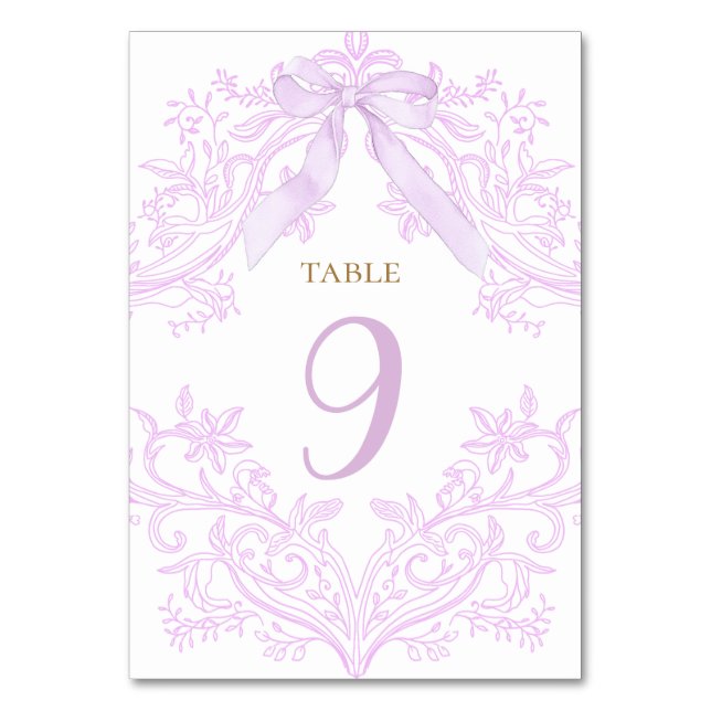 numéro de table aquarelle lilas violet élégant (Par défaut)